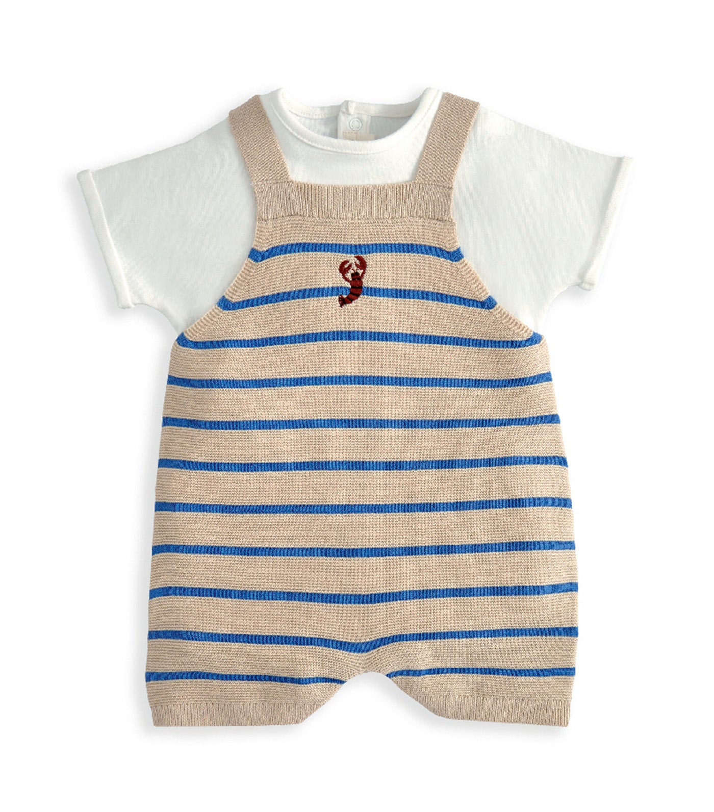 2-Piece Knitted Dungarees & T-Shirt Set