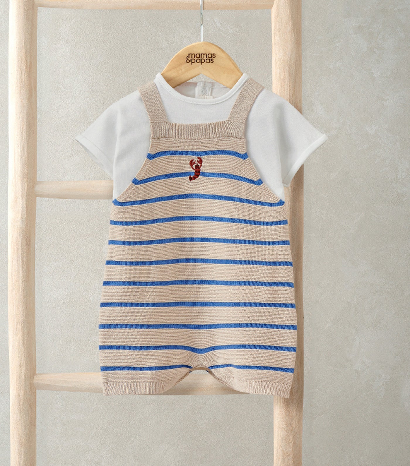 2-Piece Knitted Dungarees & T-Shirt Set