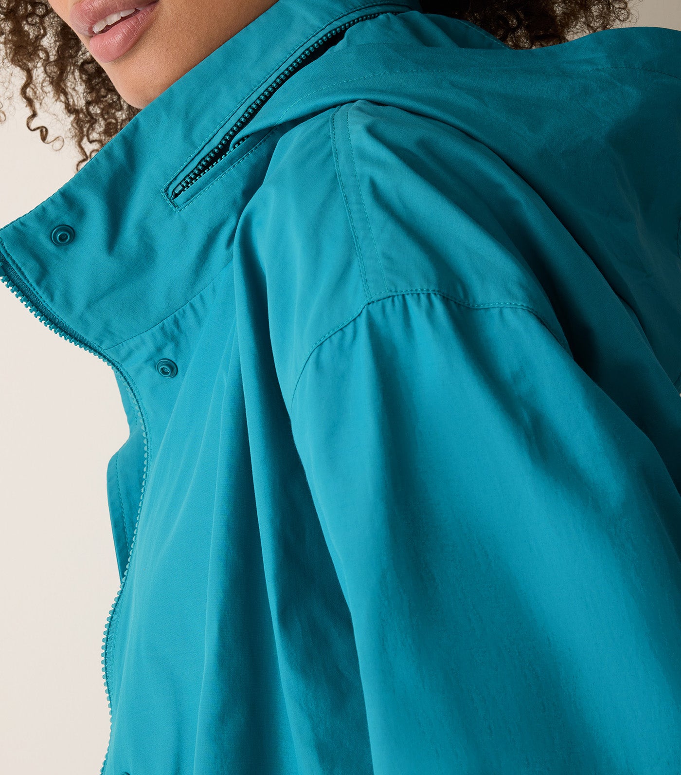 Light Cotton Nylon Stand Collar Coat River