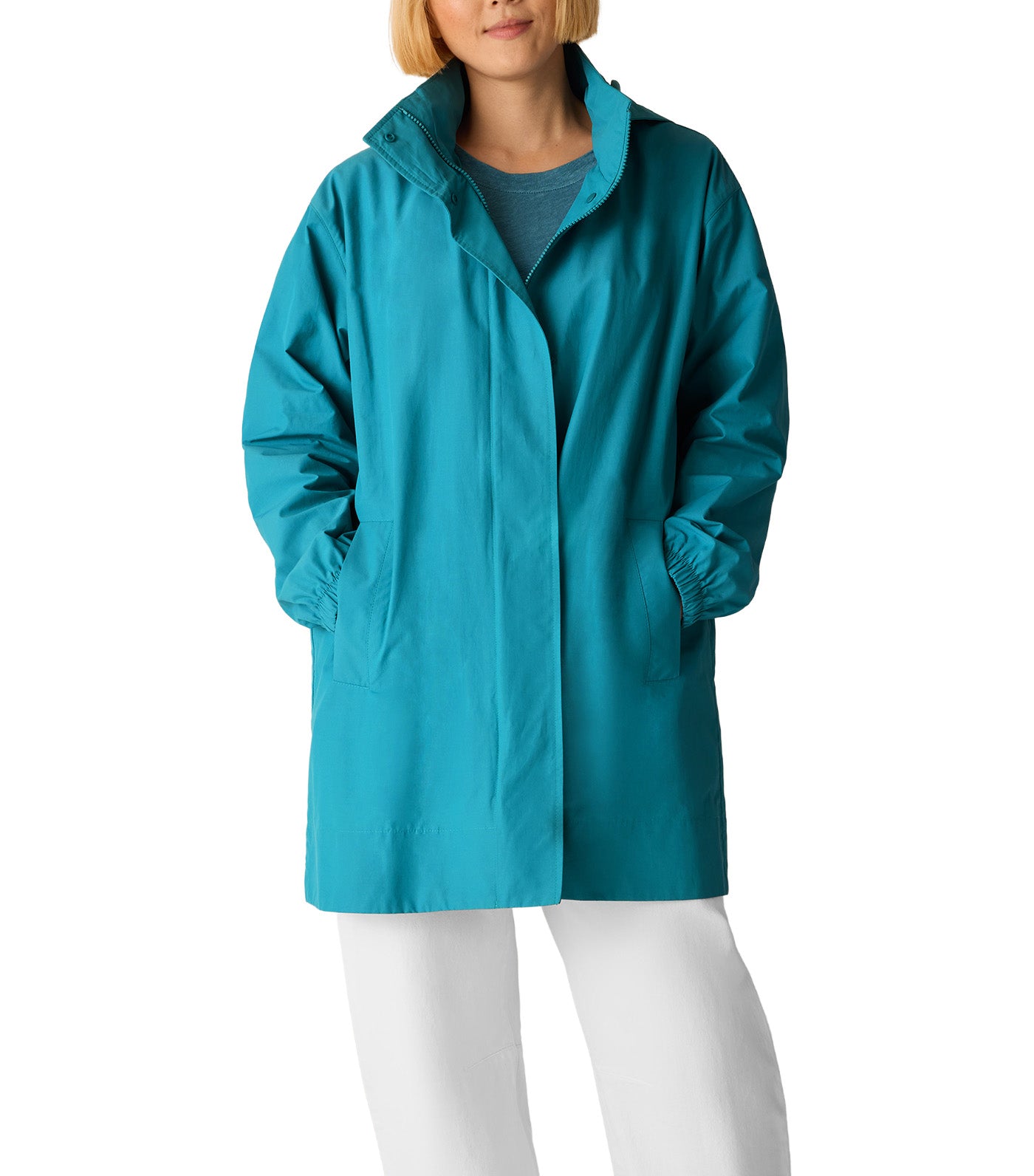 Light Cotton Nylon Stand Collar Coat River