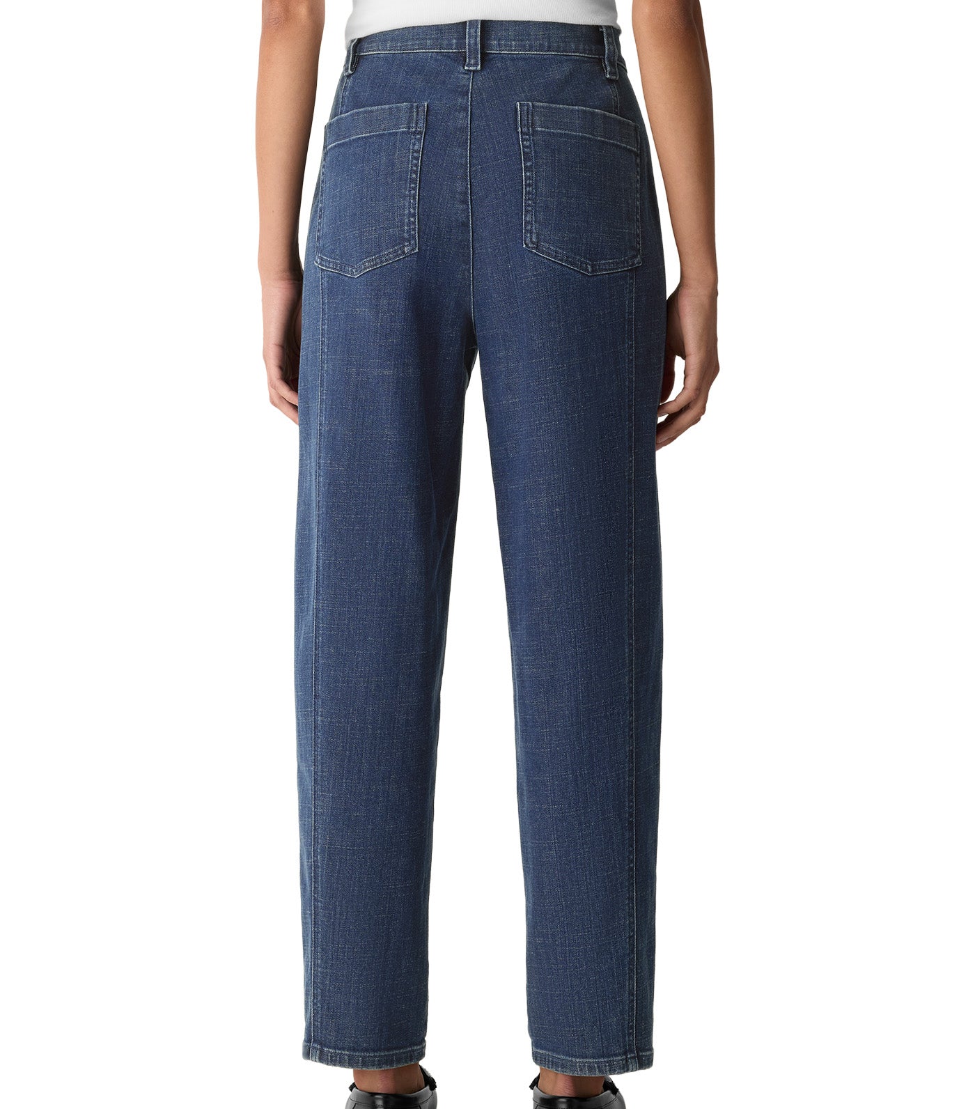 Cotton Stretch Denim Lantern Jean Medium Indigo