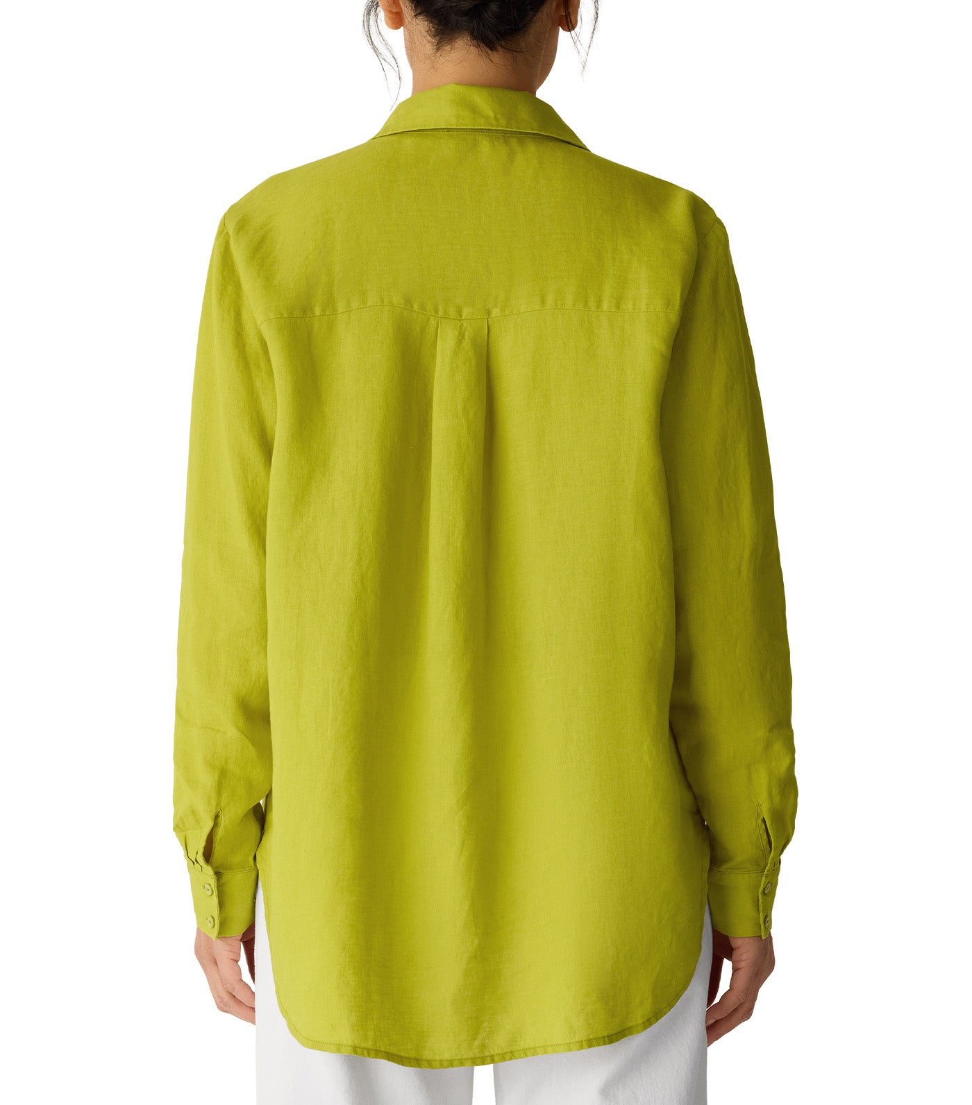 Organic Handkerchief Linen Classic Collar Shirt Citron