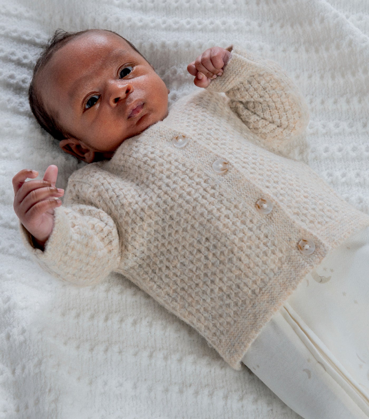 Knitted Cardigan with Button Fastening Oatmeal