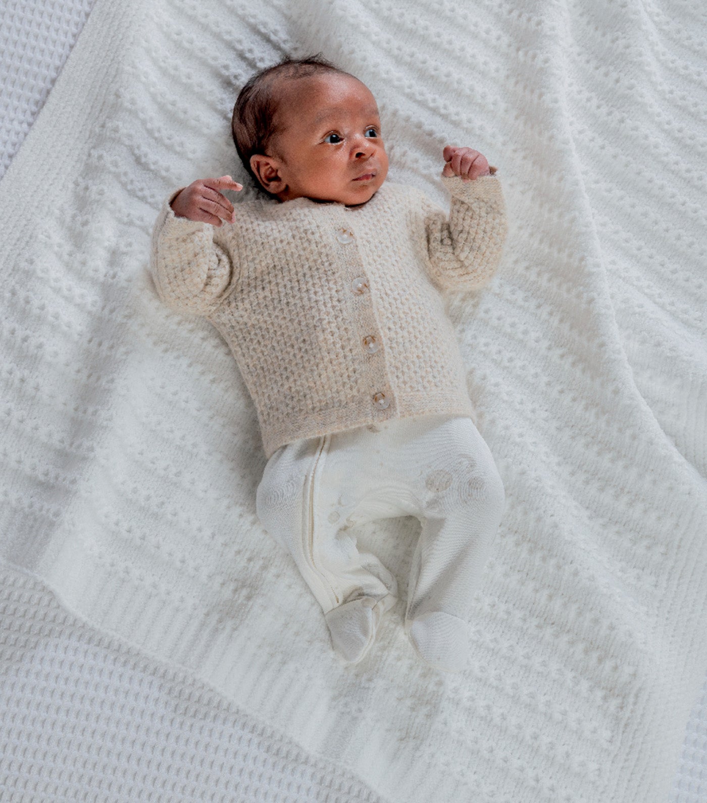 Knitted Cardigan with Button Fastening Oatmeal