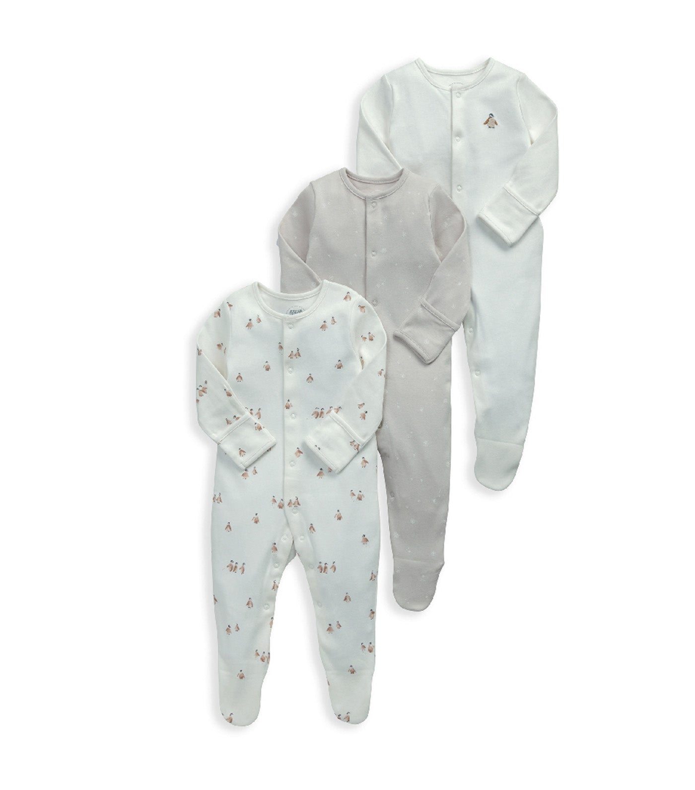 Penguin Sleepsuits - Set of 3