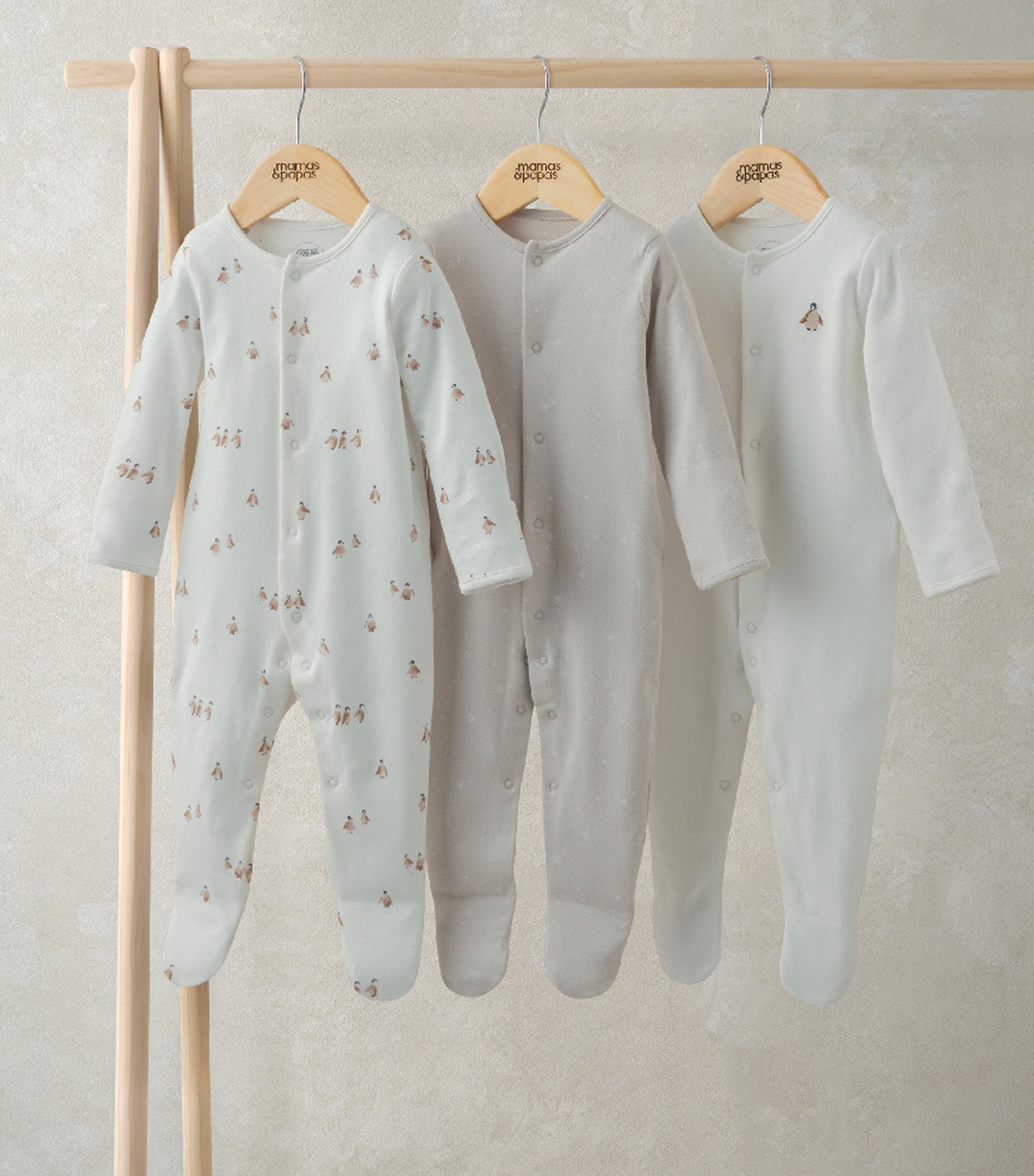 Penguin Sleepsuits - Set of 3