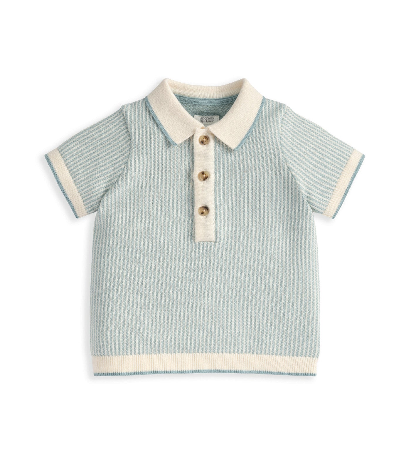 Mamas & Papas Knitted Polo Shirt Jacquard