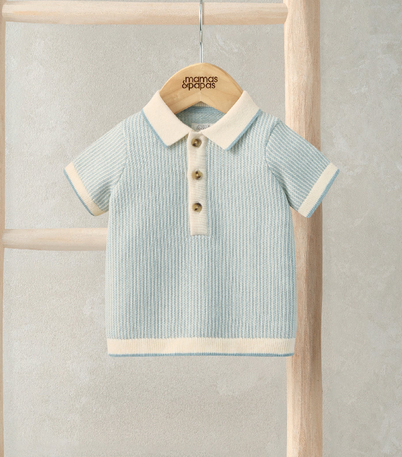 Mamas & Papas Knitted Polo Shirt Jacquard