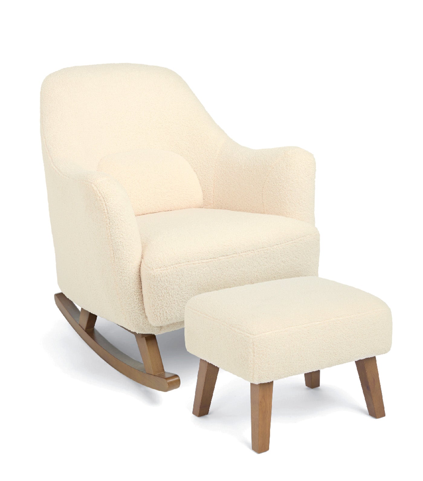 Penrose Nursing Chair & Stool - Off White Boucle