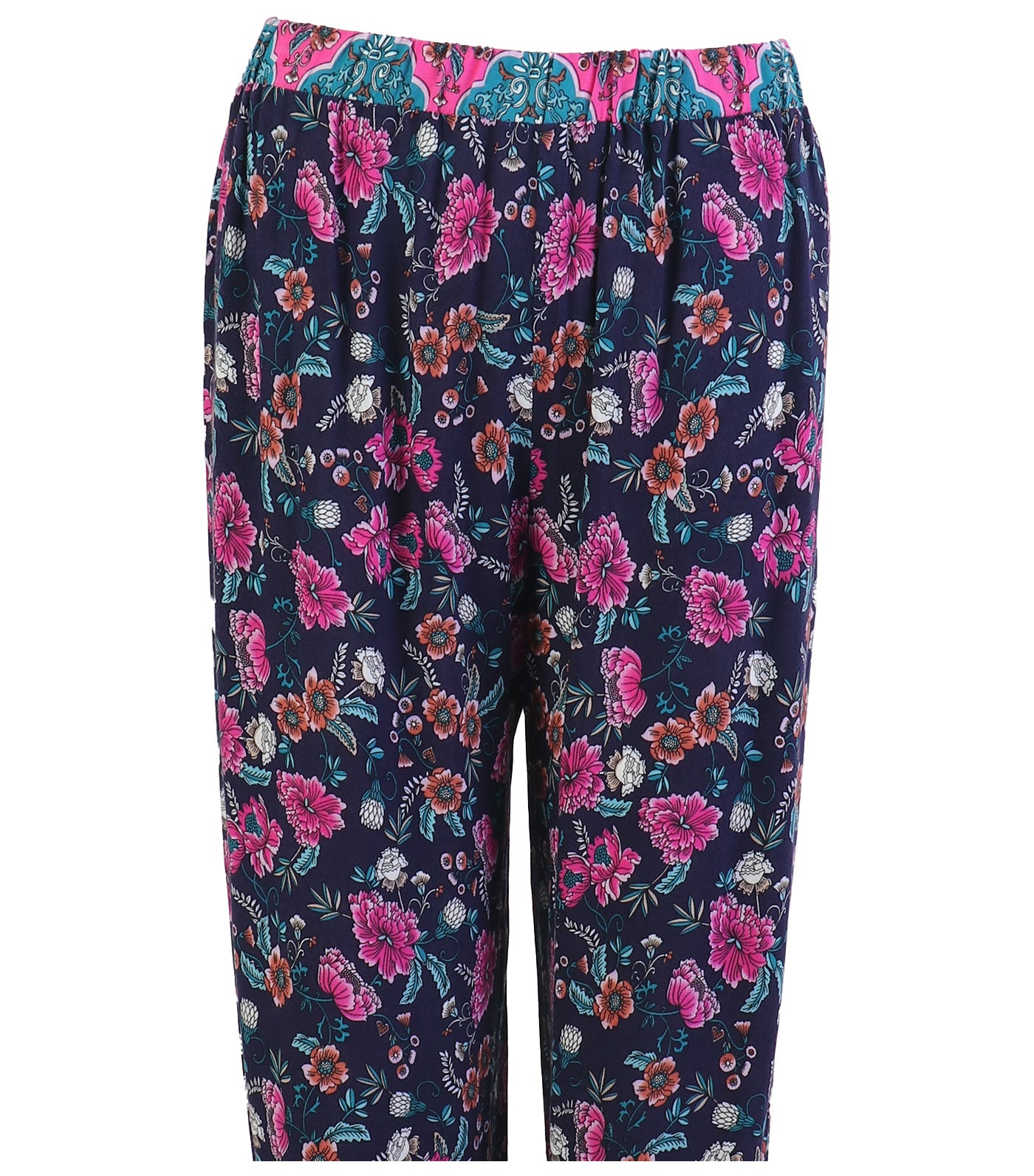Lotus Resortwear Lanisa Multicolor Print Pants Navy