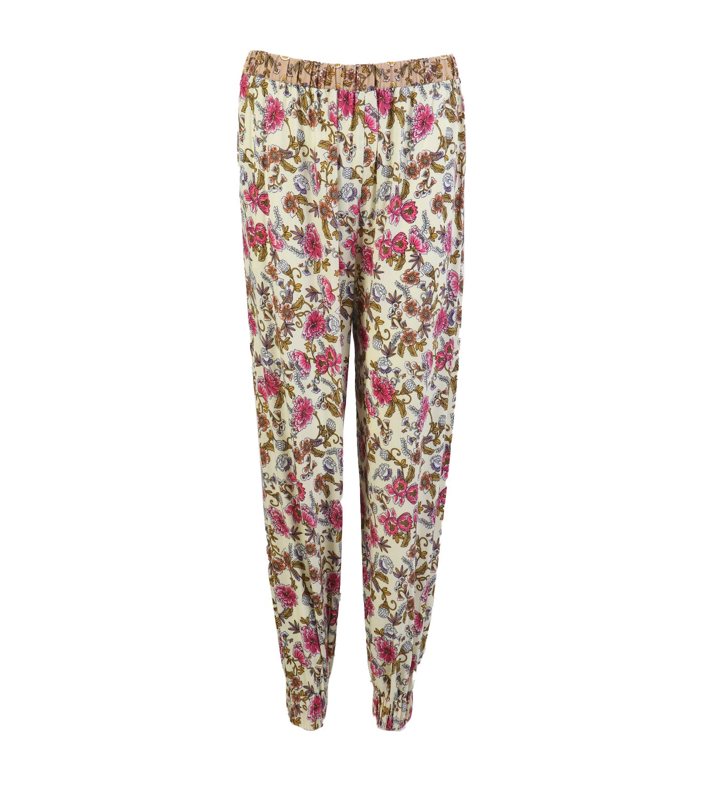 Lotus Resortwear Lanisa Multicolor Print Pants Beige