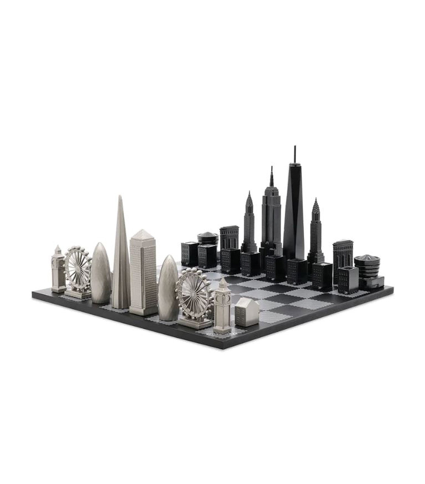 Skyline Chess Stainless Steel Special Edition Set - London vs New York