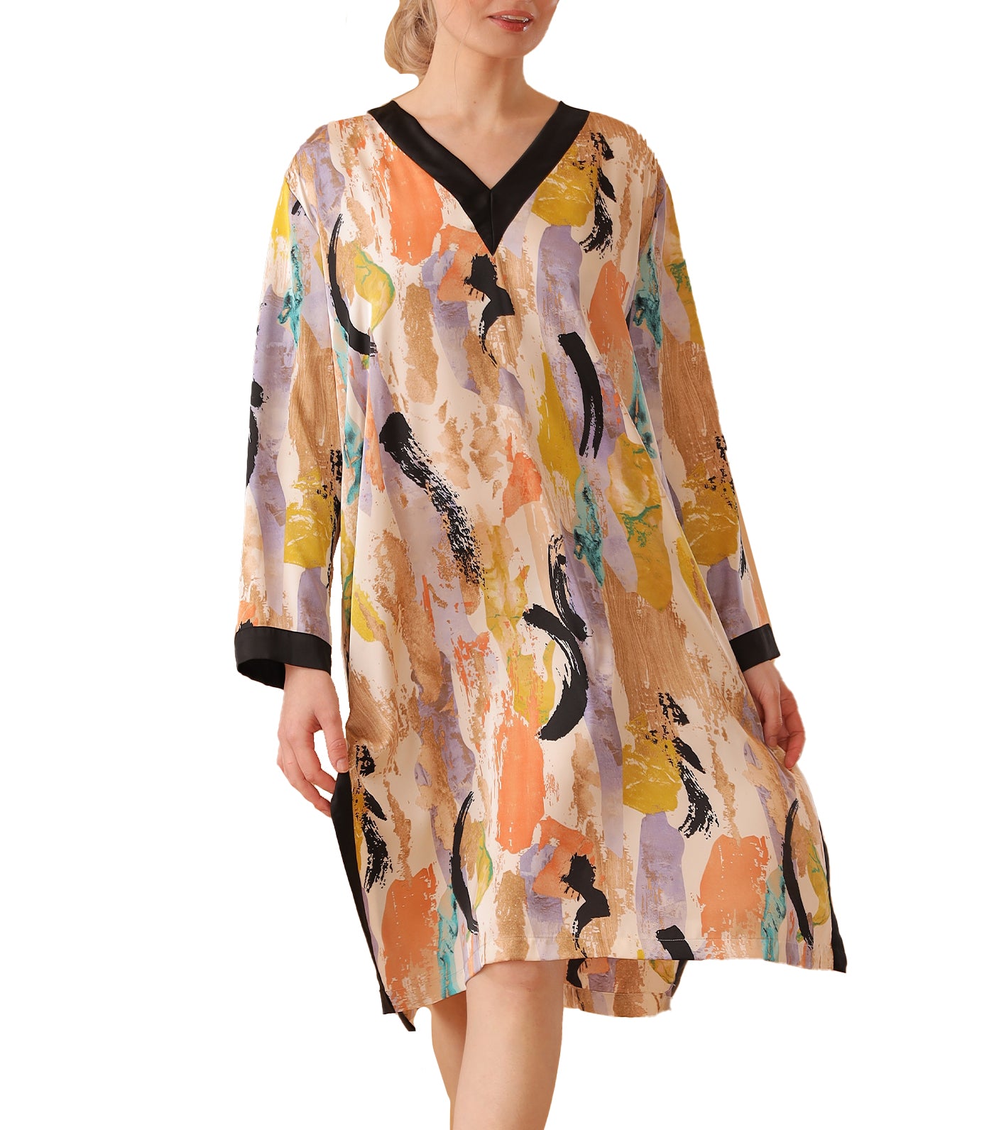 Periya Caftan in Beige Multicolor