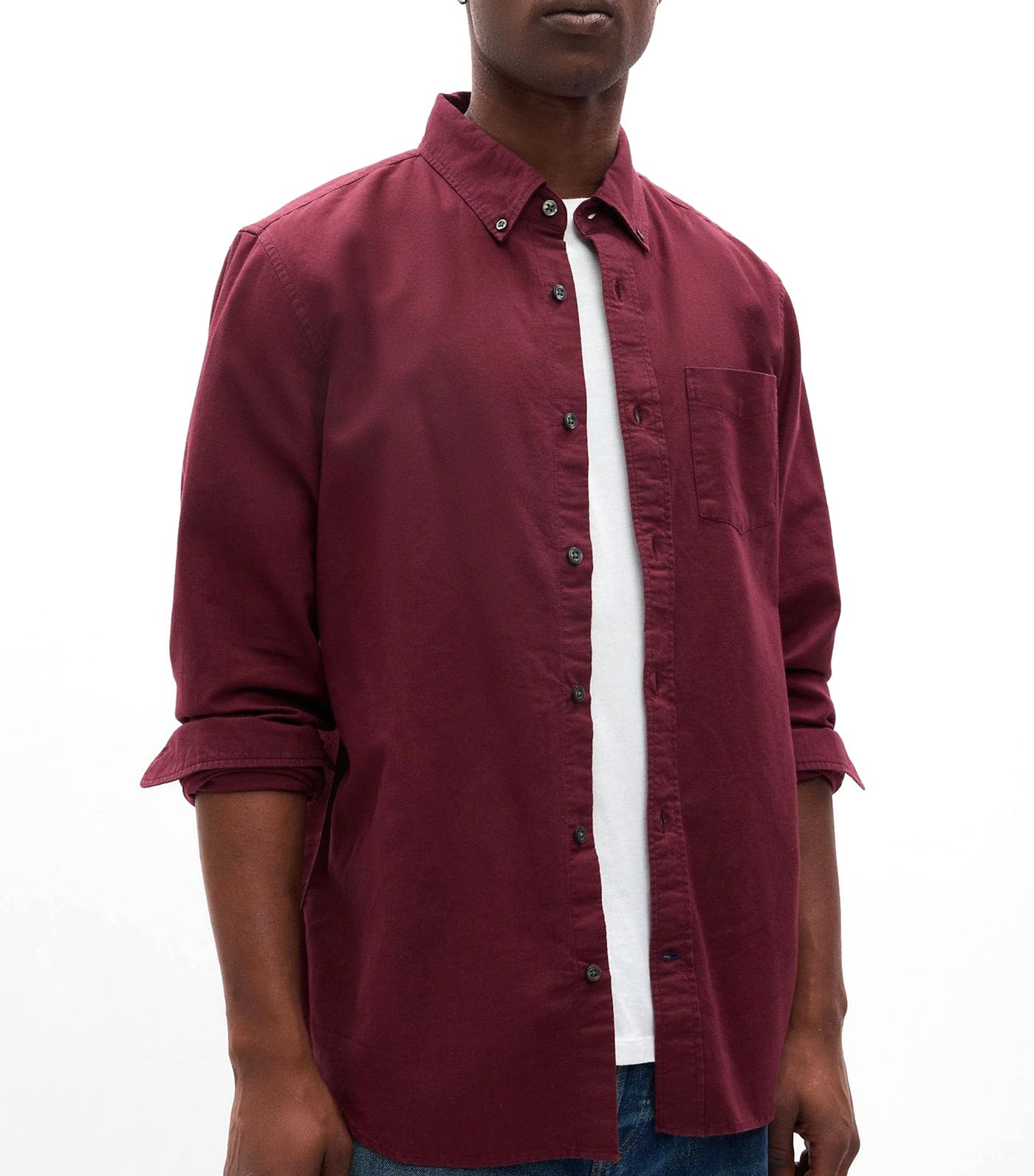 Oxford Shirt in Standard Fit Noir Red