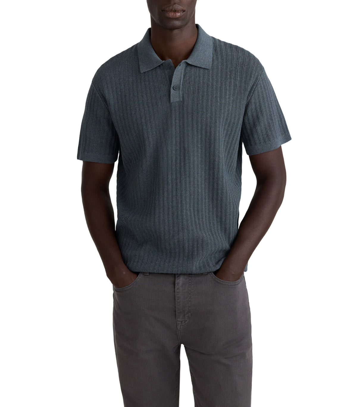 Vertical Structure Polo Shirt Blues