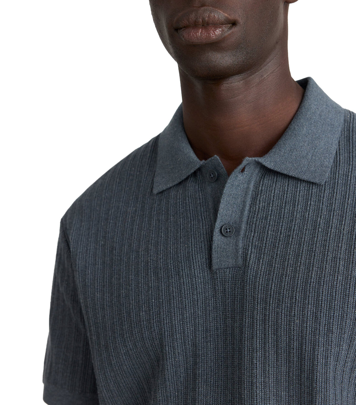 Vertical Structure Polo Shirt Blues