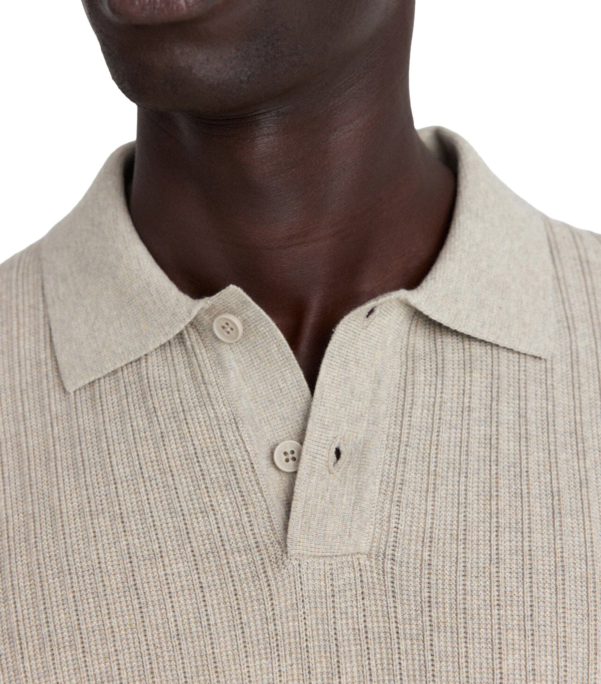 Vertical Structure Polo Shirt Sand