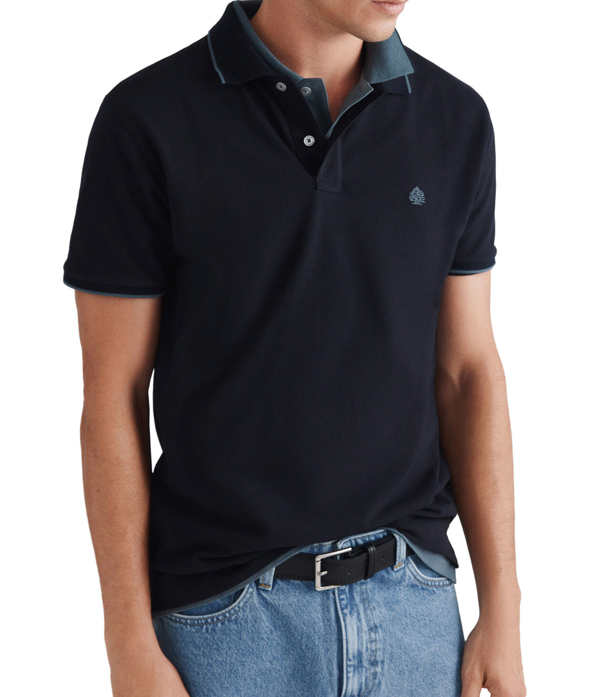 Slim Fit Pique Polo Shirt Navy