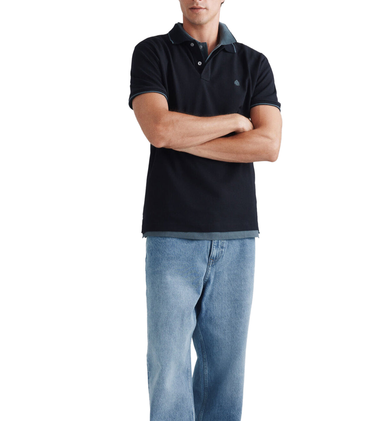 Slim Fit Pique Polo Shirt Navy
