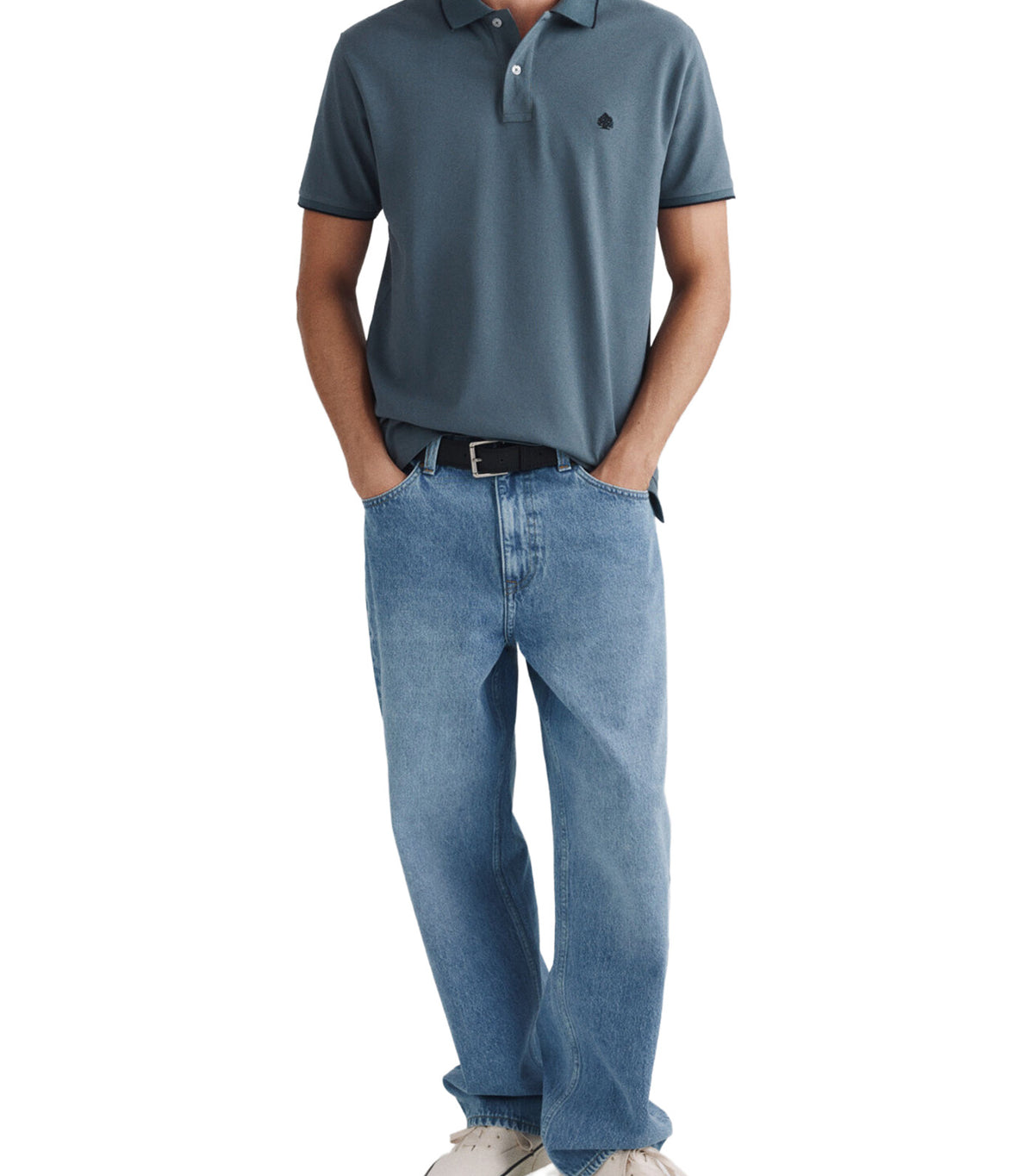 Slim Fit Pique Polo Shirt Blues