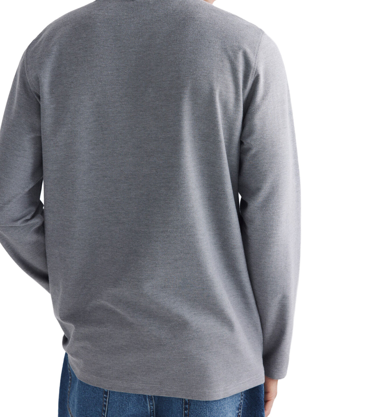 Long-Sleeved Oxford Piqué T-Shirt Black