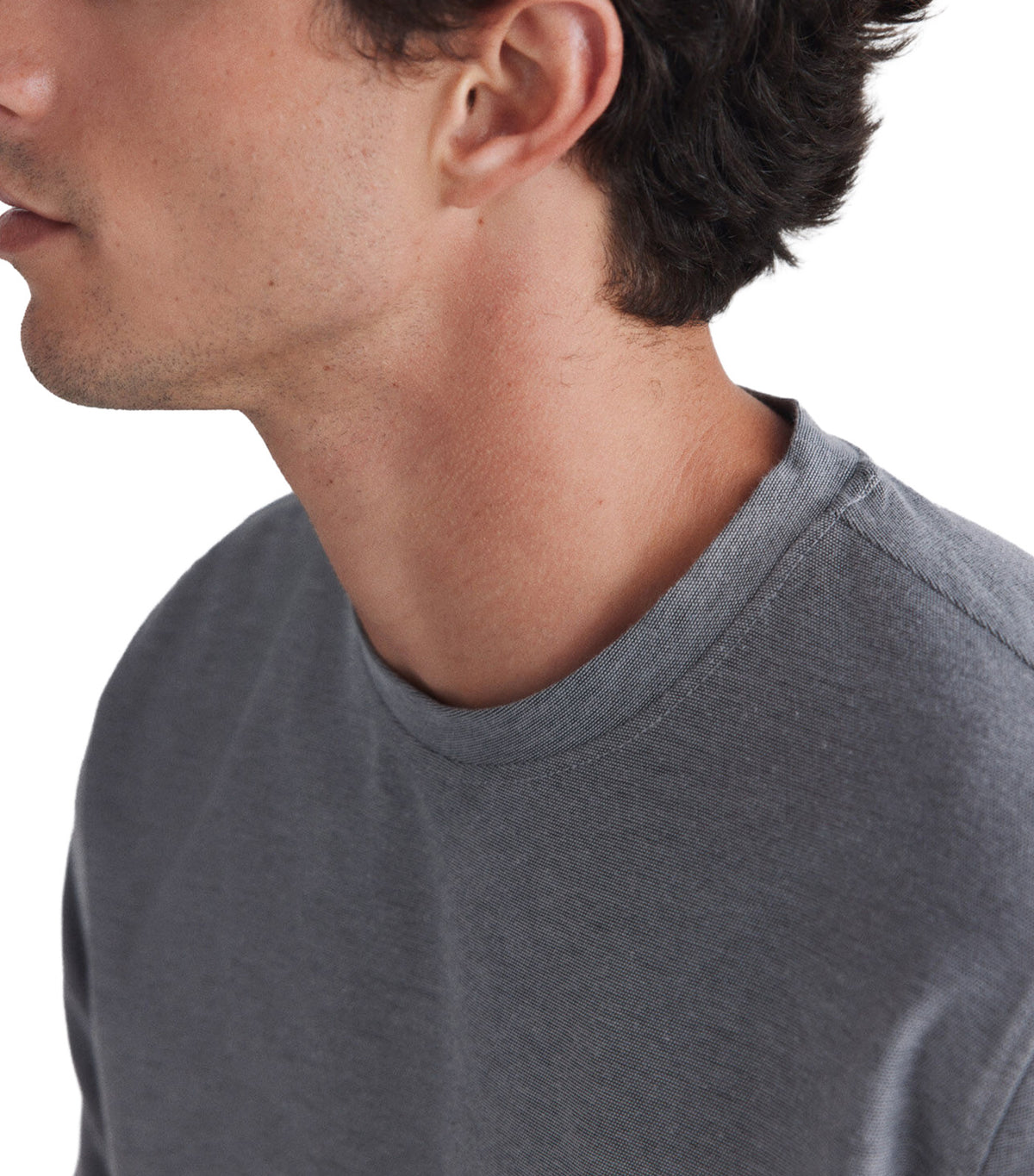 Long-Sleeved Oxford Piqué T-Shirt Black