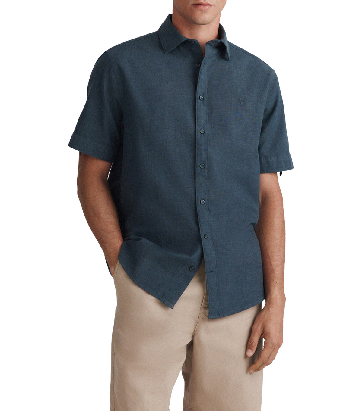 Short-Sleeved Shirt with Turn-Up Blues