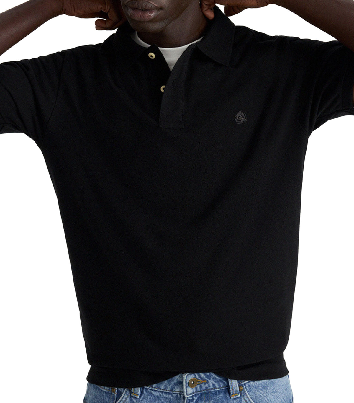 Basic Piqué Polo Shirt Black
