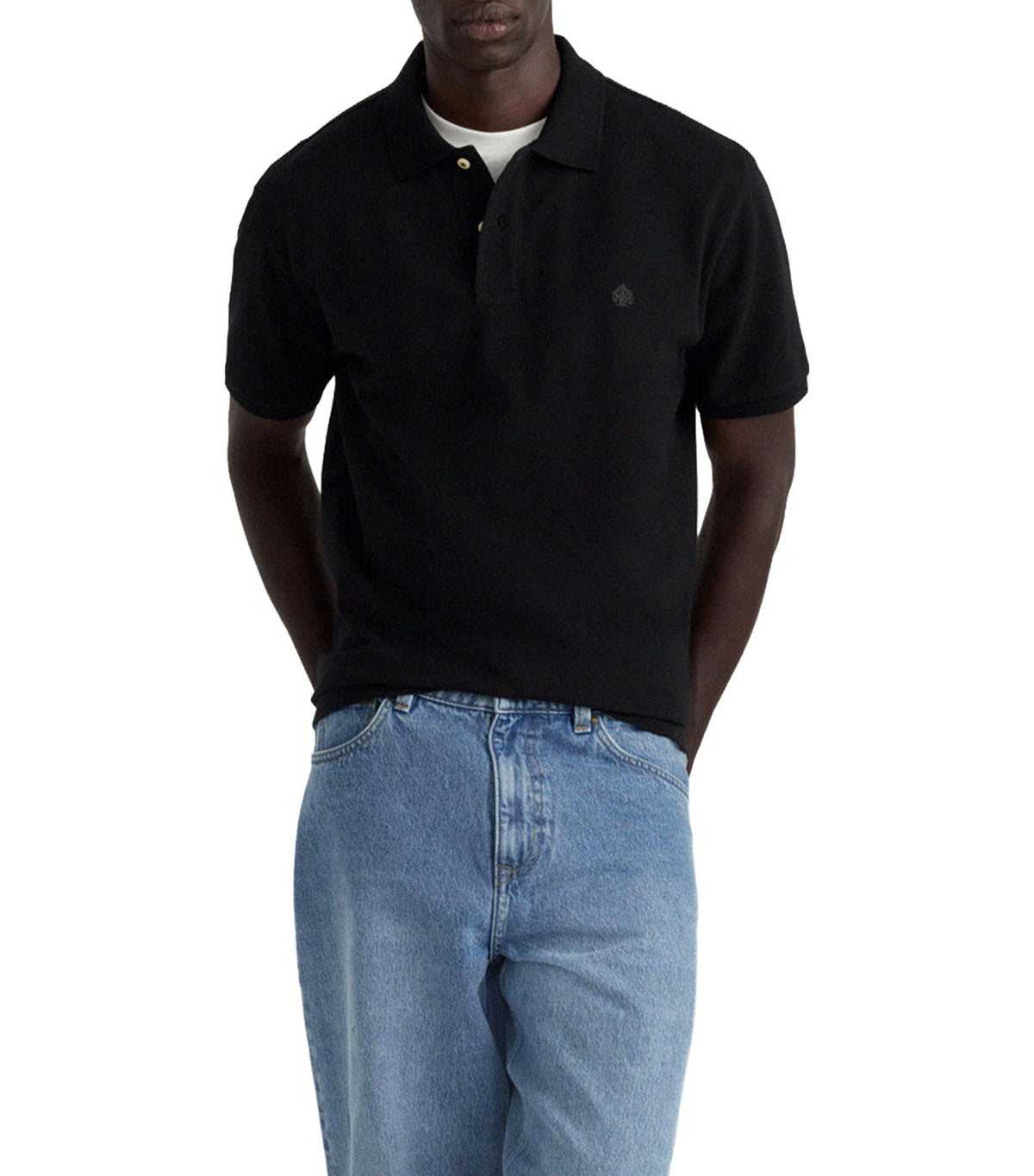 Basic Piqué Polo Shirt Black
