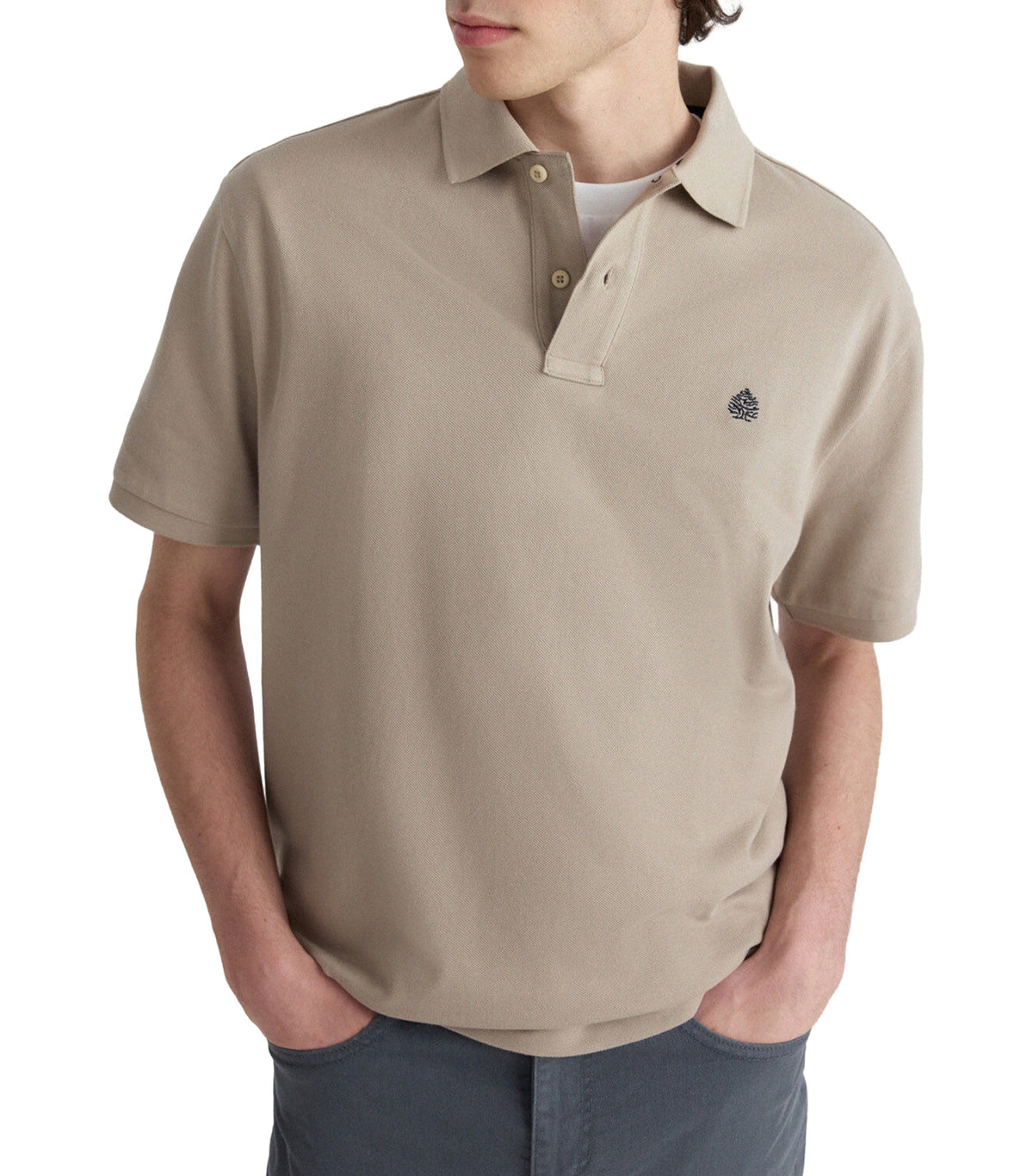 Basic Piqué Polo Shirt Sand