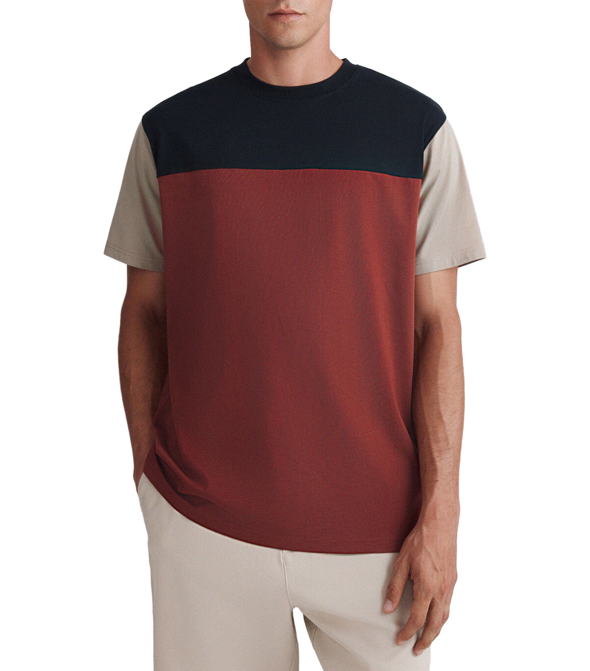 Color Block T-Shirt Orange