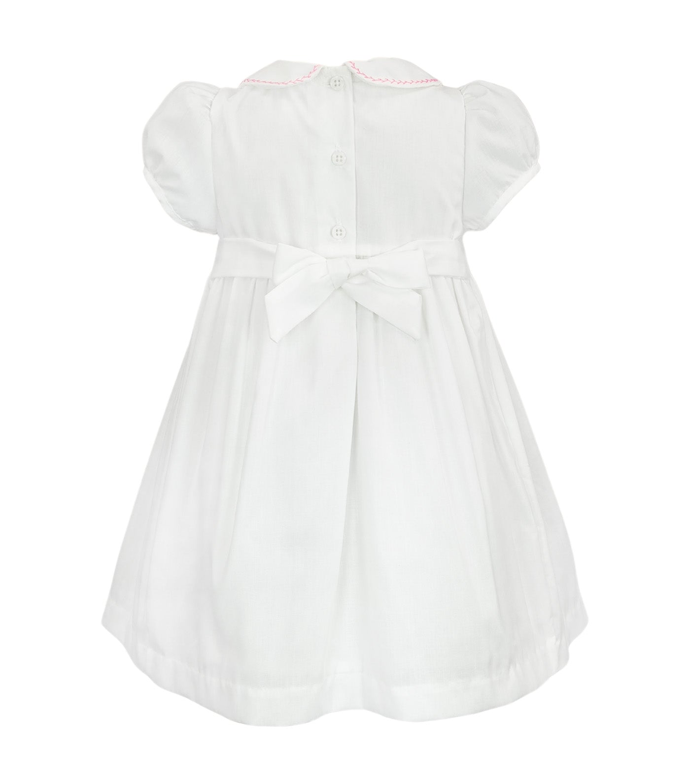 Periwinkle Hermie Baby Girls Smocked Dress White