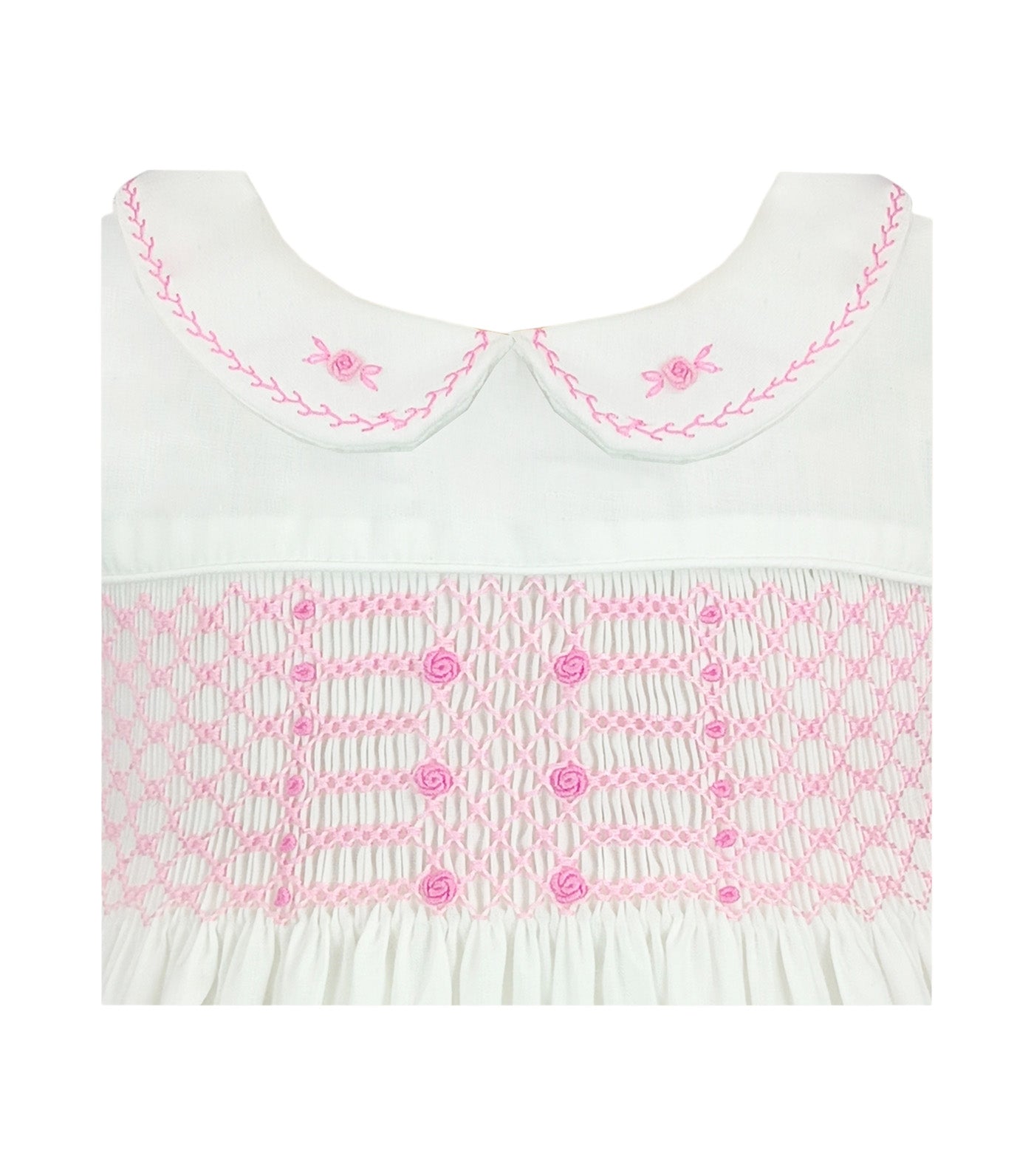 Periwinkle Hermie Baby Girls Smocked Dress White
