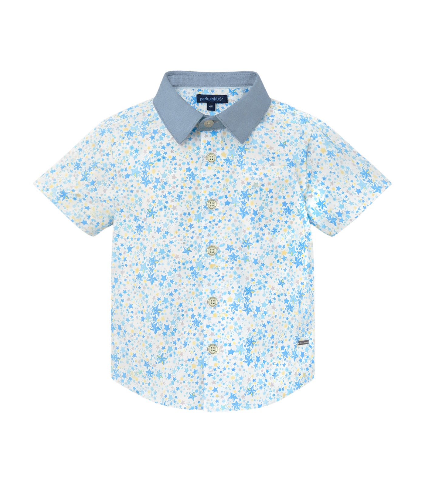 Periwinkle Mason Boys Button-Down Short Sleeves Blue