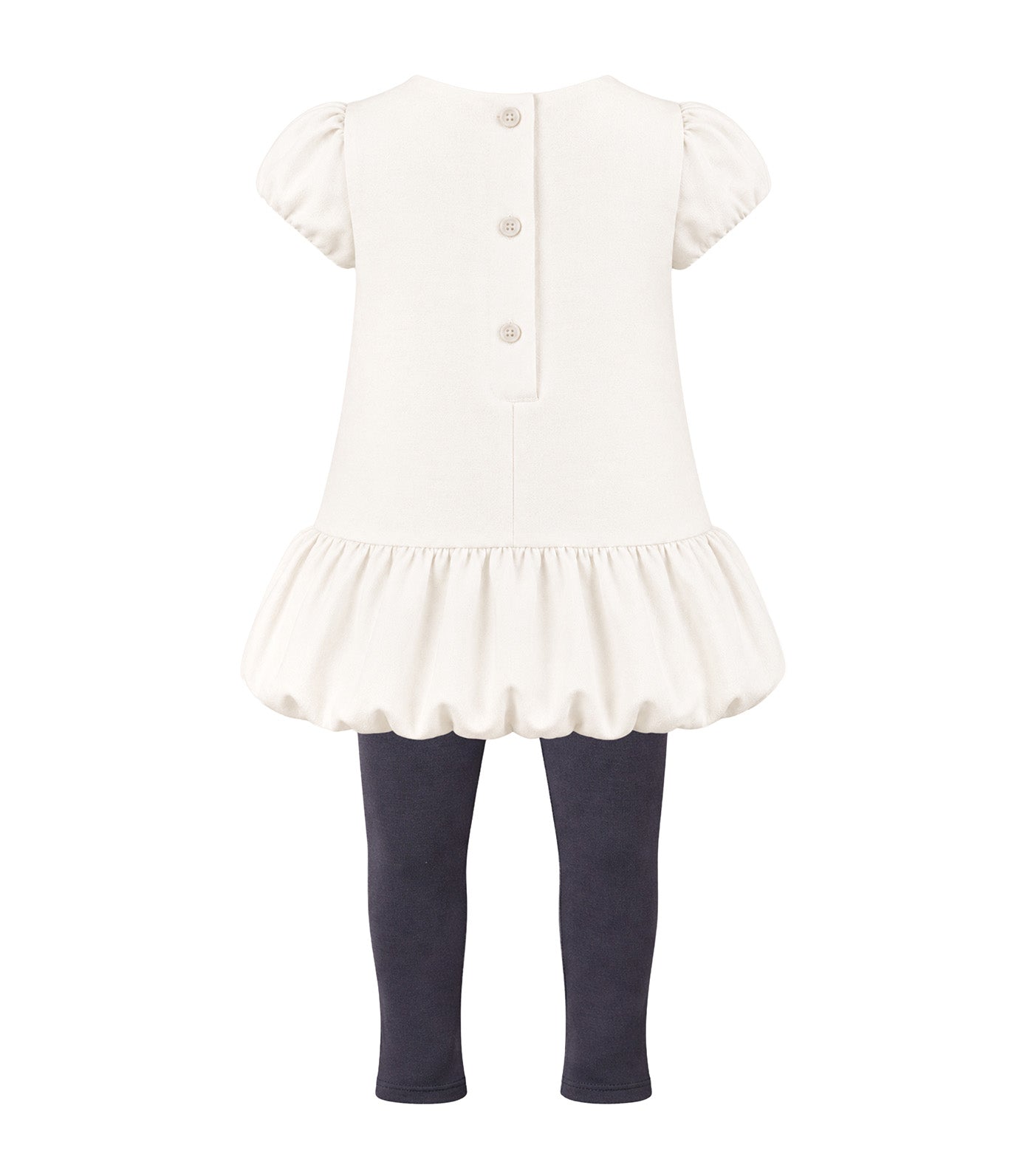 Sharlene Baby Girls Blouse and Pants Set with Accessory Ivory