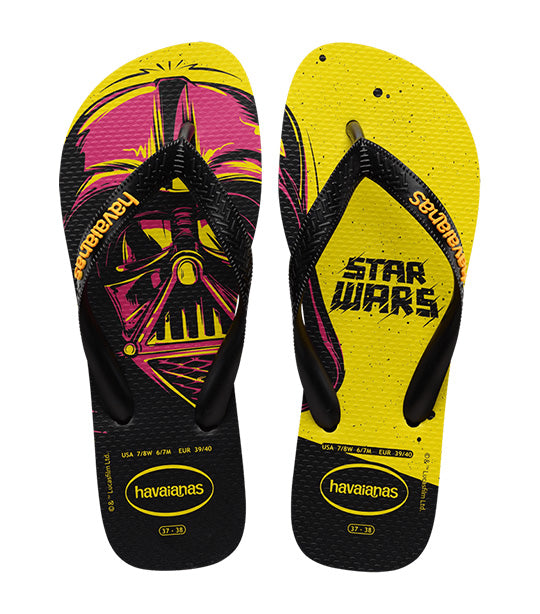 Star Wars Flip Flops Black Yellow Pop