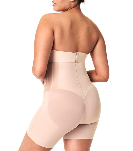 TotalContour High-Waisted Mid-Thigh Shorts Champagne Beige