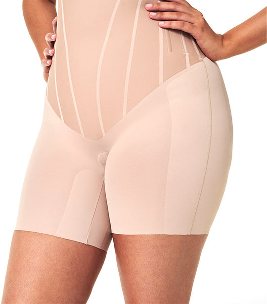 TotalContour High-Waisted Mid-Thigh Shorts Champagne Beige