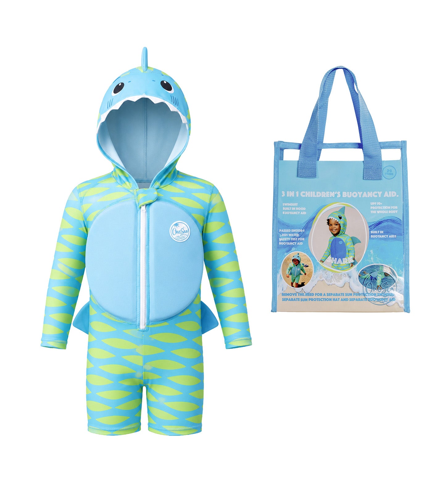 Onesea Shark Suit Set Blue/Green