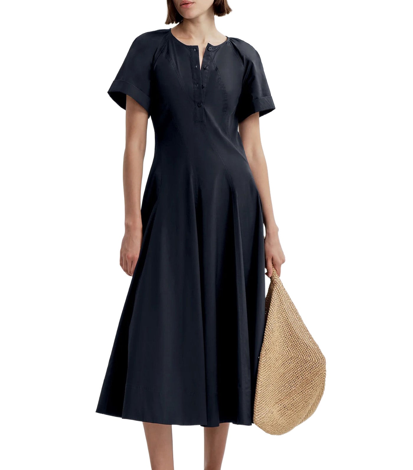 Lucille Cotton Midi Dress Night Blue