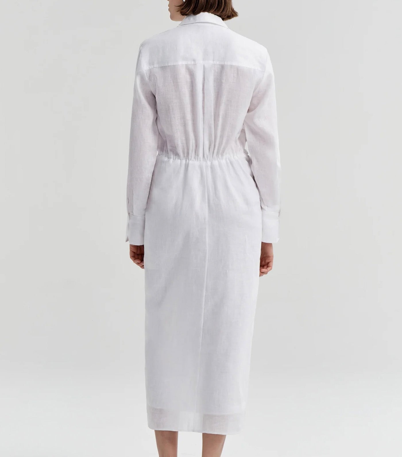 Mila Linen Midi Shirtdress White