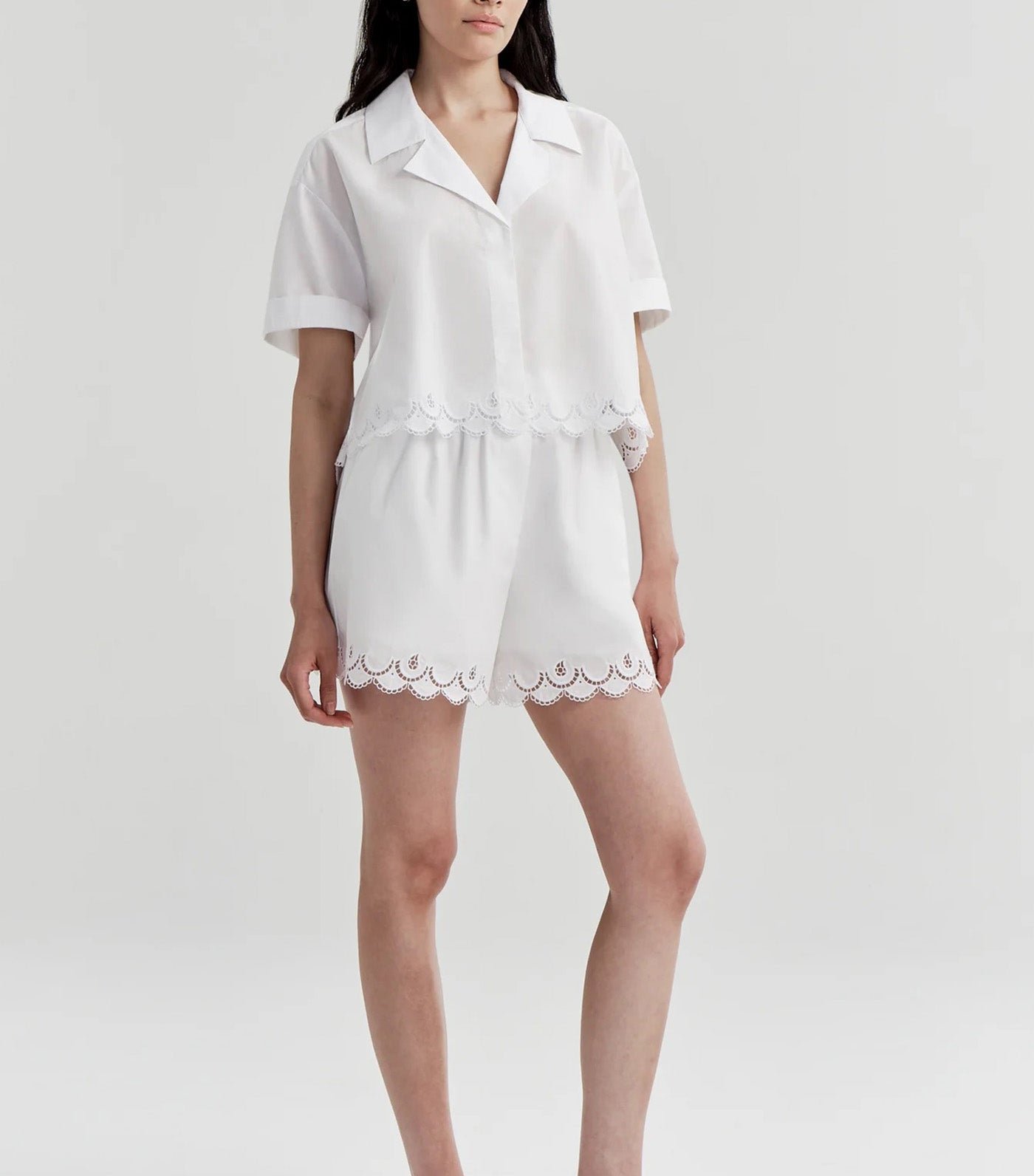 Gabrielle Embroidered Cotton Shirt White