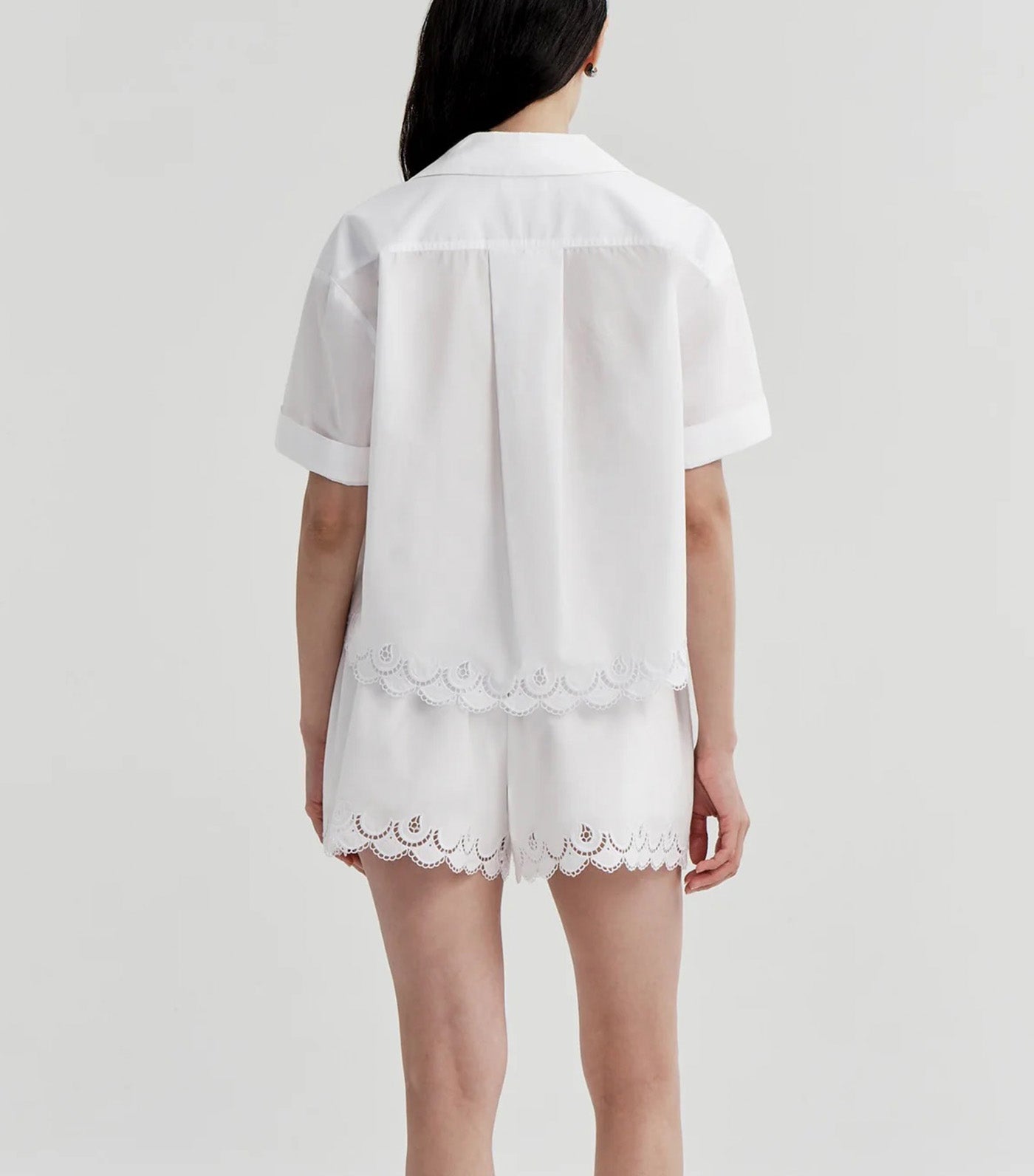 Gabrielle Embroidered Cotton Shirt White