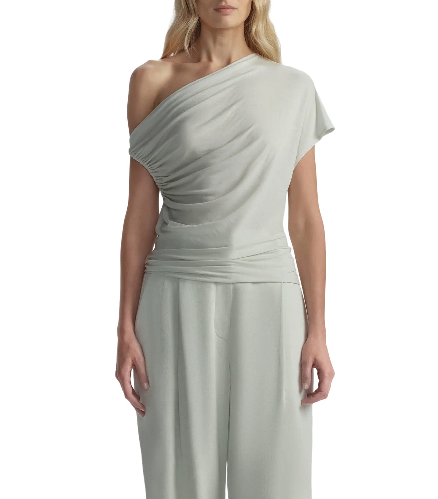 Halle One Shoulder Tee Pale Mint
