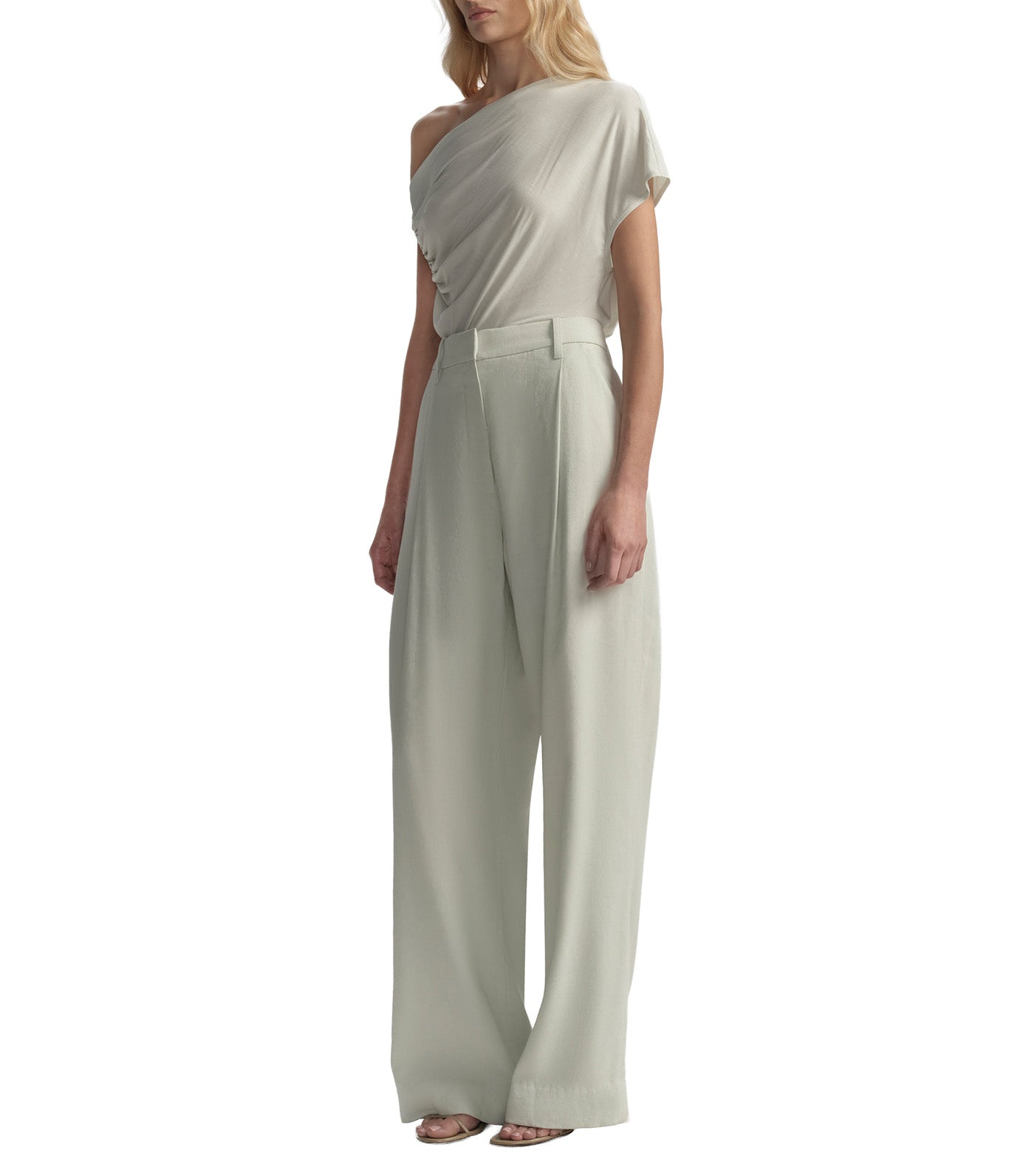 Halle One Shoulder Tee Pale Mint