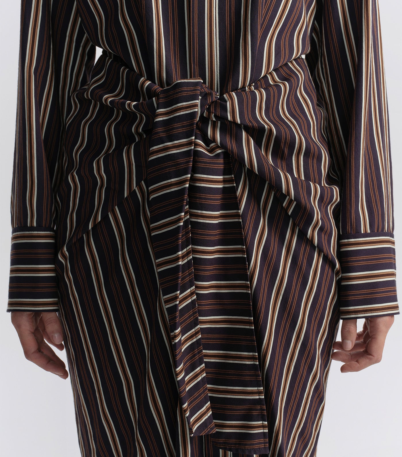 Mila Striped Midi Shirtdress Night Blue/Mint