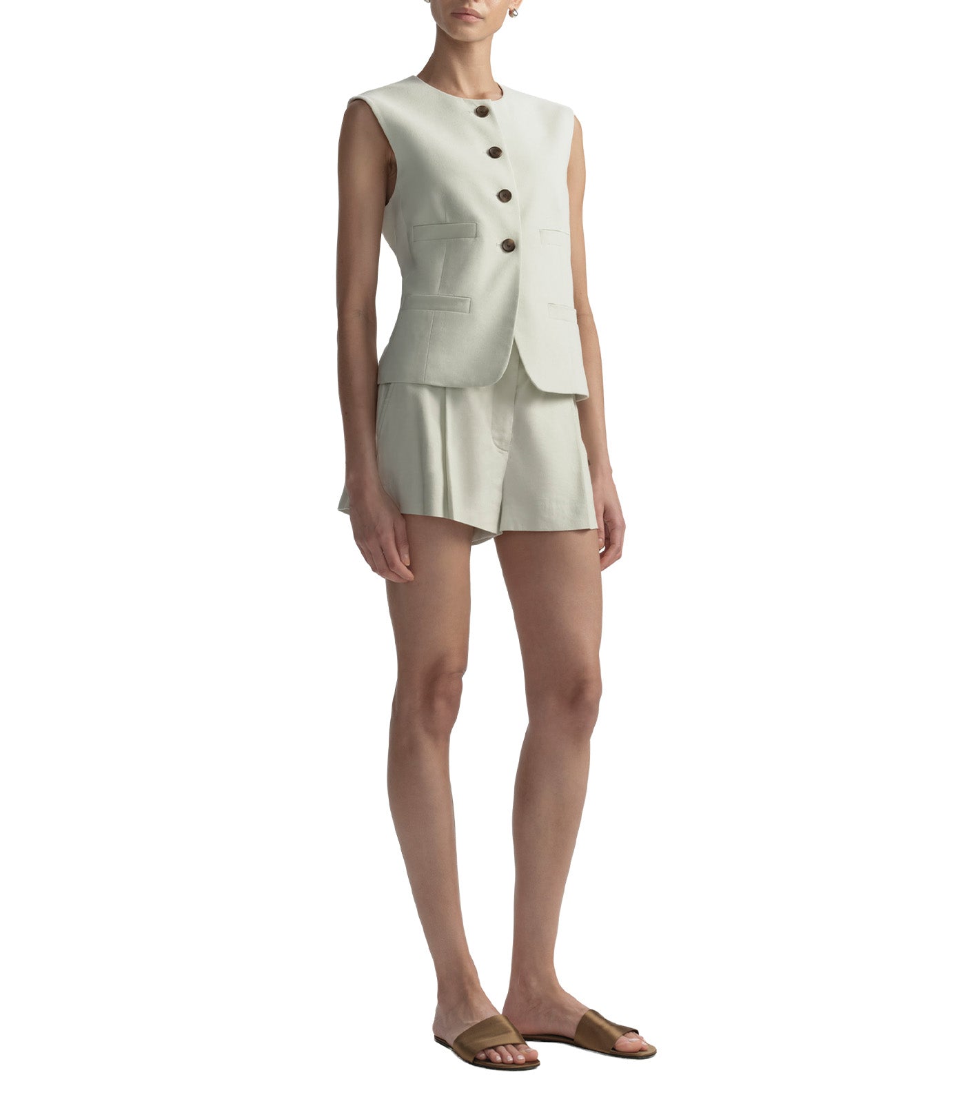 Georgie Linen Vest Pale Mint