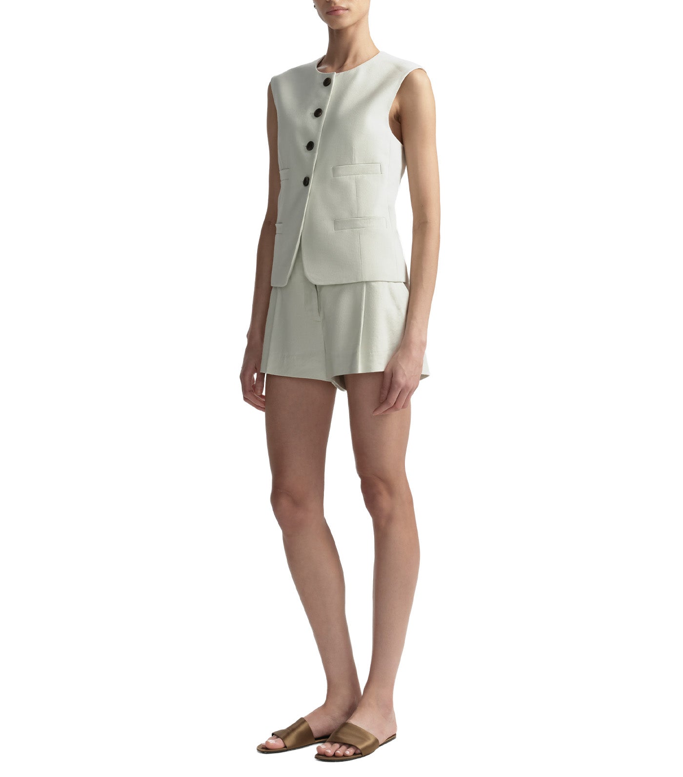 Georgie Linen Vest Pale Mint