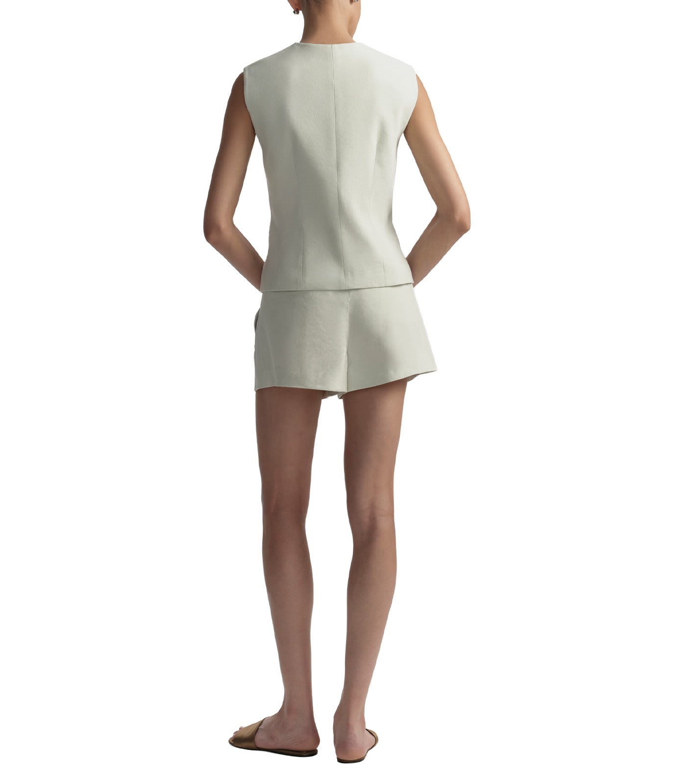 Georgie Linen Vest Pale Mint