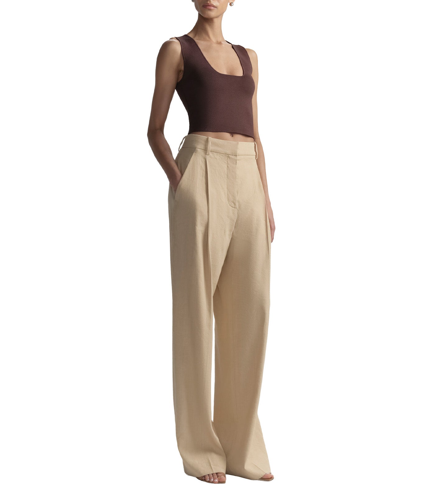 Sera Compact Knit Top Deepest Brown
